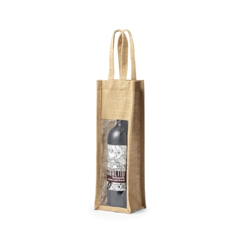Gargola.Es Operadores Digitales Borsa In Iuta Laminata Per Bottiglia Di Vino Da 75 Cl, Eleganza E Resistenza In Ogni Dettaglio., Ecru, Borse Da Spiagg