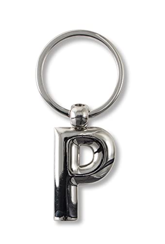 If Portachiavi In Metallo Personalizzabile Con Lettere Dell'Alfabeto P, 7 Cm, Argento, Argento, 7 Cm, Classico