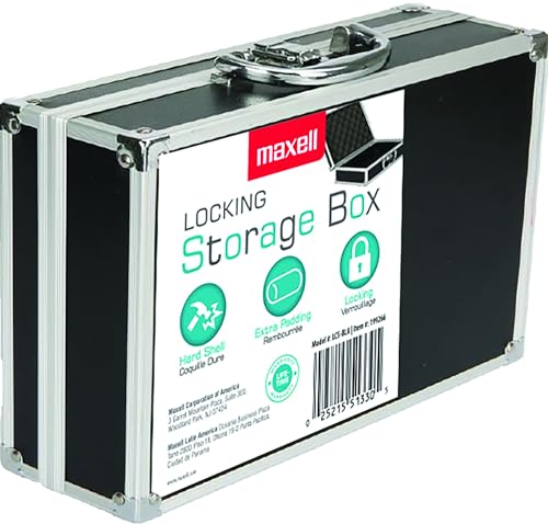 Maxell 199266 Lcs-Blk Locking Storage Box Hard Shell Multipurpose (Black/Silver)