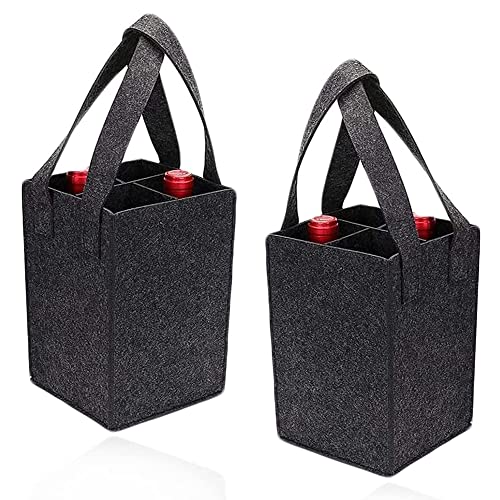 2 Pezzi Borsa Porta Bottiglie Vino, Porta Bottiglie Borsa Vino, Borsa Per Bottiglie, Porta Borsa Bottiglia, Feltro, Collassabile, Per Picnic, Bbq, Fes