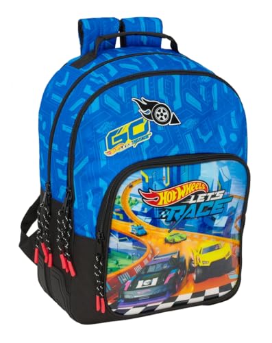 Safta Hot Wheels Let'S Race - Zaino Scuola Per Bambini, Ideale Per Bambini Di Diverse Età, Comodo E Versatile, Qualità E Resistenza, 32 X 15 X 42 Cm, 