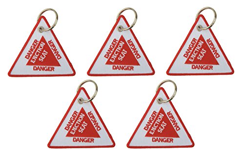 5 Portachiavi Ricamati - Danger - Ejection Seat