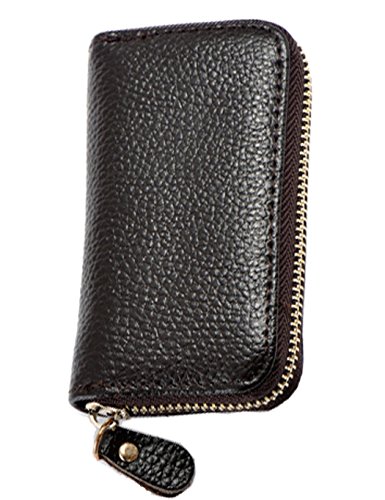 Isuperb Portachiavi In Pelle Raccoglitore Chiave Cuoio Con Cerniera Chiave Caso Cuoio Per Uomo E Donna 11.5X6.5X2.2Cm (Marrone