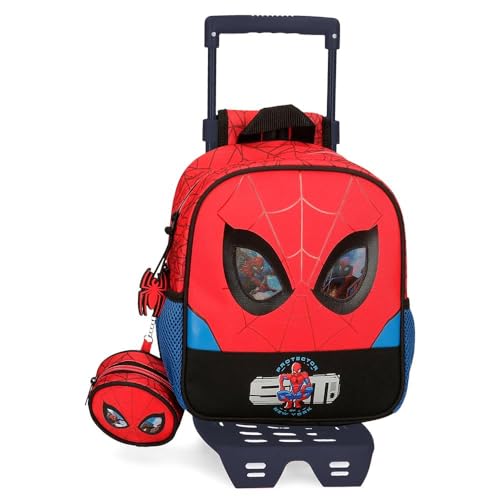 Marvel Spiderman Protector Zaino Prescolare Con Carrello Rosso 23X25X10 Cm Poliestere 5,75L