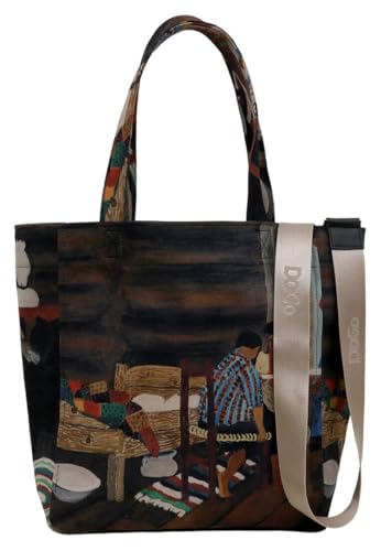 Dogo Femme Vegan Multicolore Medium Tote Bag - Family Time Motif