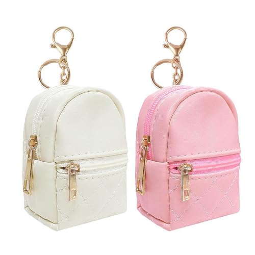 Hutrade Pack Of 2 Small Make Up Bag, Mini Backpack, Portamonete E Zaino, Accessori Multifunzione In Pelle Per Chiavi, Carte Di Credito