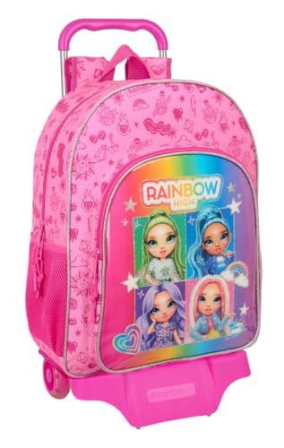 Rainbow High Shine – Zaino Scuola Grande Con Carrello, Zaino Per Bambini, Zaino Per Bambini, Adattabile Al Carrello, Ideale Per Bambini In Età Scolare