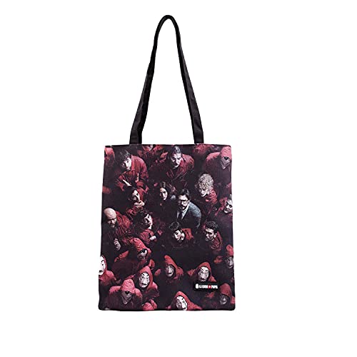 Money Heist La Casa Di Carta Together-Borsa Della Spesa Shopping Bag, Multicolore, 33 X 40 Cm