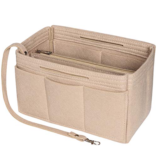 Soyizom Felt Tote Handbag Purse Organizer 2In1 Borsa Tote Insert Bag In Borsa Borsa Fodera Tote Organizer Borsa Pouch (Beige, X-Large)