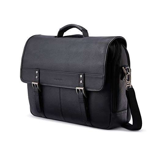 Samsonite Flapover Classico In Pelle Unisex, Taglia Unica, Con Patta Classica In Pelle, Nero, Taglia Unica, Flapover Classico In Pelle