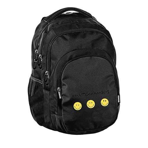 Paso Sm23Lb-2706, Zaino Per La Scuola Smiley Beuniq, Black