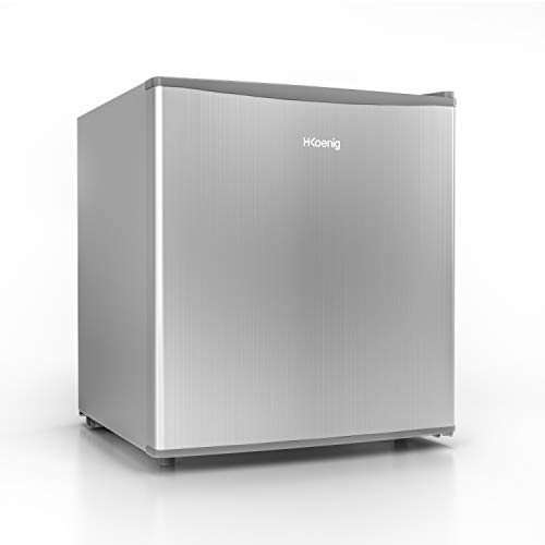 H.Koenig Mini Frigo Fgx490 Grigio, 45L Compatto, Silenzioso, Porta Reversibile, Termostato Regolabile, Scomparto Per Cubetti Ghiaccio Da 4L, Piedi Reg