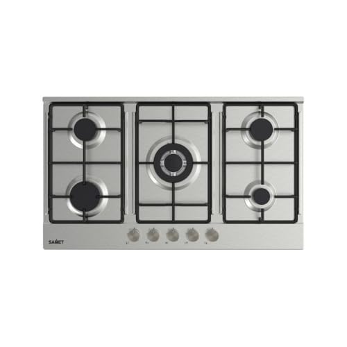 Piano Cottura Gas 5 Fuochi 90 Cm Acciaio Inox Samet Apollo2