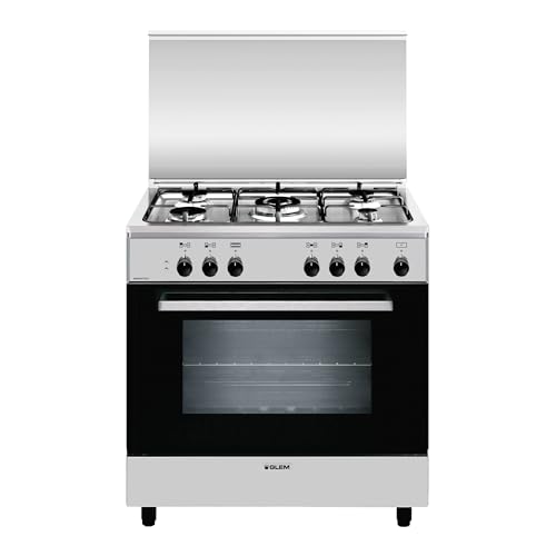 Glem A855Ei Cucina Piano Cottura Nero, Acciaio Inossidabile Gas A