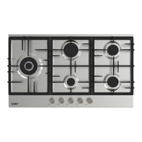 Piano Cottura Gas 5 Fuochi 90 Cm Acciaio Inox Samet Nettuno90