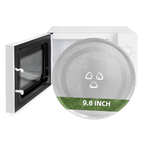 Piatto In Vetro Per Forno A Microonde Da 24,5 Cm, Con 3 Fissatori, Piatto Di Ricambio Per Forno A Microonde (24,5 Cm/9,6")
