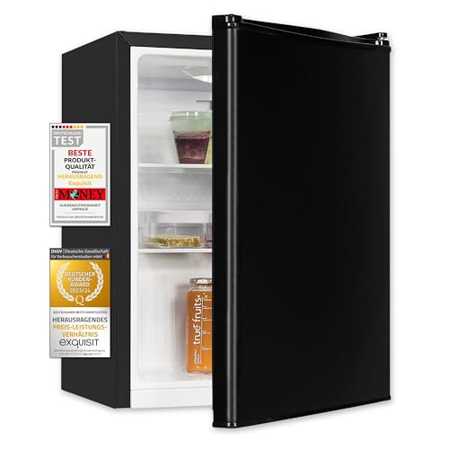Exquisit Mini Frigorifero Kb560-V-091E Nero, Capacità Utile 50 L, Regolazione Della Temperatura, Larghezza 45 Cm, Illuminazione Interna A Led