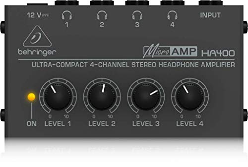 Behringer Microamp Ha400 Amplificatore Per Cuffie Stereo Compatto A 4 Canali