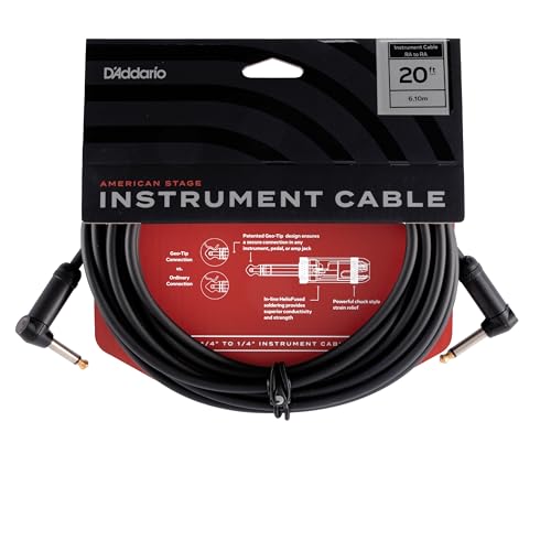 D'Addario Pw-Amsgrr-20 Cavo Per Strumenti Planet Waves American Stage Ad Angolo Retto, 6 Mt
