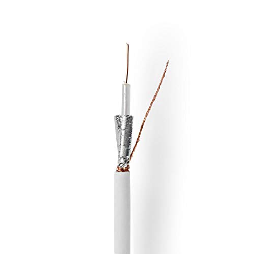 Nedis Cavo Coassiale | Rg59U | 75 Ohm | Doppio Schermo | Eca | Tondo | Pvc | Bianco | Confezione Regalo 50.0 M 50.0 M