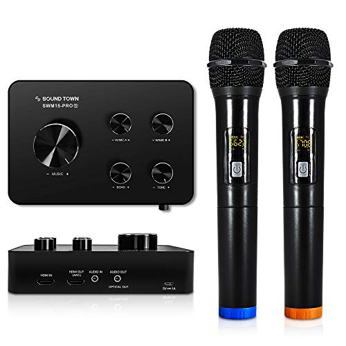 Sound Town Wireless Microphone Karaoke Mixer System, Supports Hdmi Arc, Optical (Toslink), Smart Tv, Media Box, Pc, Bluetooth, Soundbar, Receiver, Aux