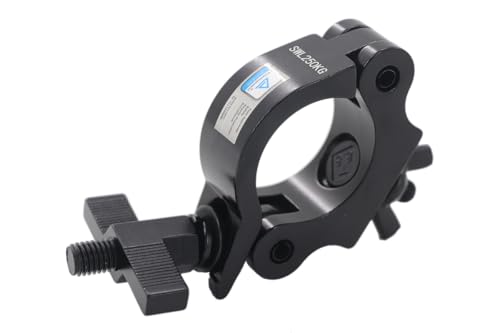 Algam Lighting Collare Di Fissaggio In Alluminio, Diametro 45-52 Mm, Carico Max. 250 Kg, Nero