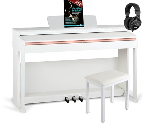 Mcgrey Dp-19 Wm Set Pianoforte Digitale - 88 Tasti Pesati Con Azione A Martello E Risposta Al Tocco - 8 Suoni - Con Panca Per Pianoforte E Cuffie - De