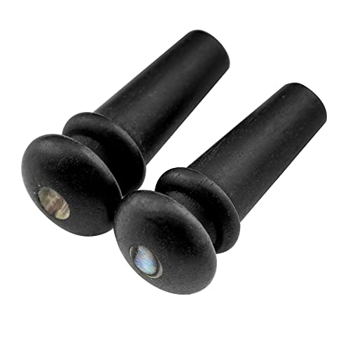 Musiclily Ebano Pirolo Del Ponte Endpin Per Chitarra Acustica, Nero Con 4Mm White Pearl Shell Dot (2 Pezzi)