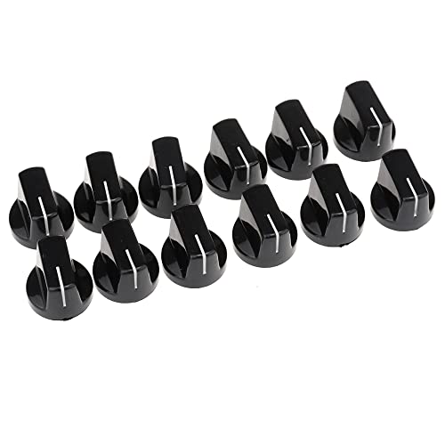 Musiclily Pro Raccordo Universale Dimensioni Inch/Metrica Manopole In Plastica Pedale Effetto Amp Pointer Amplificatore Knobs, Nero (Set Di 12)