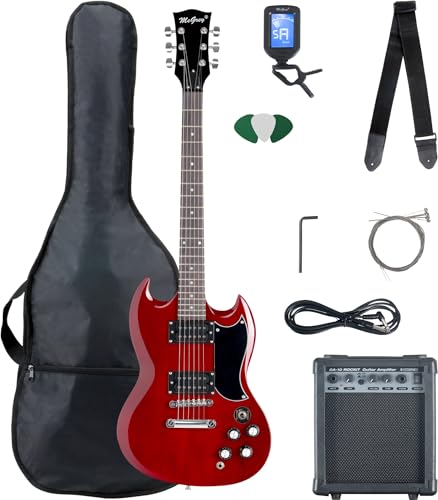 Mcgrey Rockit Chitarra Elettrica Double Cut Cherry Red - Set Completo