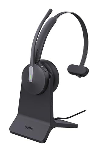 Yealink Bh 70 Mono Teams Cuffie Con Supporto Di Ricarica – Bluetooth, 3 Microfoni Cancellazione Del Rumore, Durata Della Batteria 35 Ore, Usb-C/A