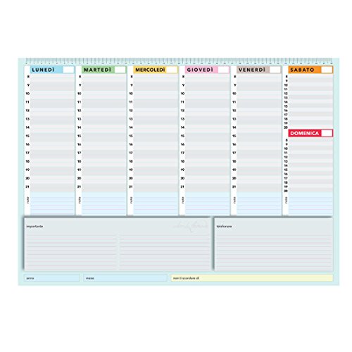 Planner Settimanale 42X30 - Agenda Planner Da Tavolo Senza Data - True Colors
