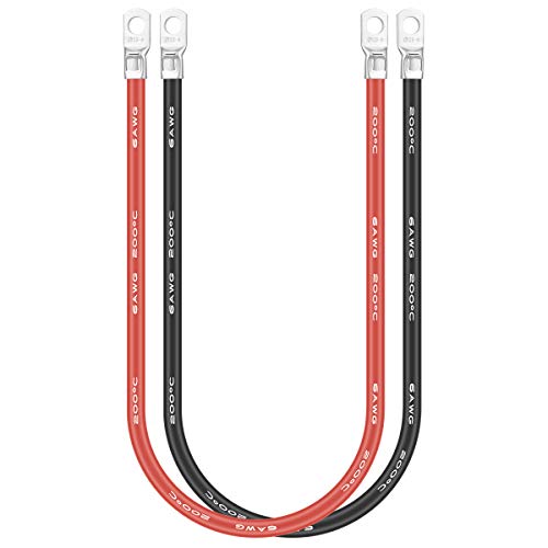 Jtron Cavo 16Mm2 Elettrico 6 Awg M8 Connettore Per Cavo Per Interruttore Batteria Per Auto Rivestimento Per Cavi Realizzato Con Cavo In Silicone Puro