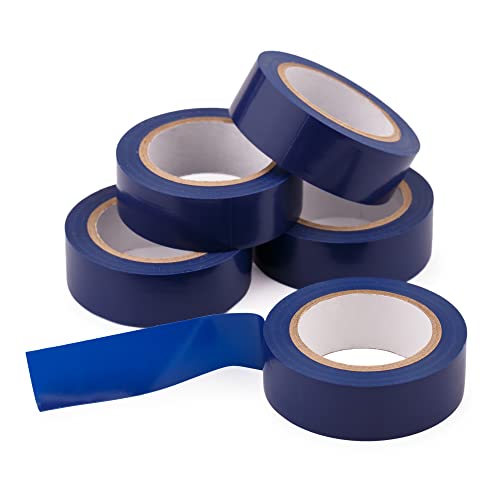 Mivos 5 Pezzi Nasto Isolante In Pvc Per Isolamento Elettrico, Blu/Nastro Adesivo Isolante Elettrico 19 Mm X 10 M/Nasto Sigillante Impermeabile Per Pro