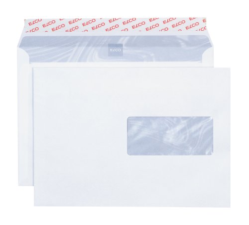 Elco 62896 - Confezione Da 500 Buste Con Finestra, Formato C5, Colore: Bianco
