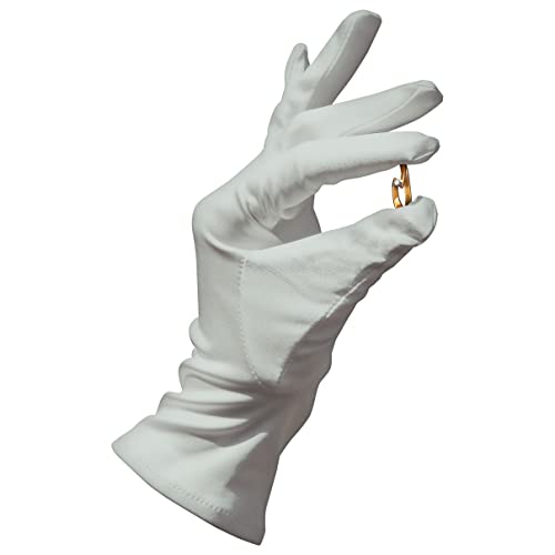 Buzzufy Heli, Guanti Da Presentazione, In Microfibra, Colore Grigio Argento, Taglia S, 1 Paio, Nero, L