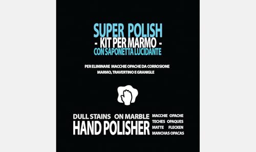 Super Polish - Kit Per Marmo - Elimina Macchie Opache Di Corrosione Marmo, Travertino E Graniglie