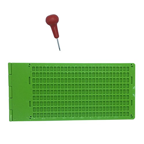Tavoletta Braille In Plastica (9 Righe X 28 Caselle)-Verde