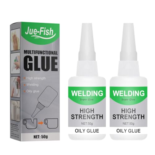 2X50Ml Super Colla Universale, Colla Forte Multifunzionale, Colla Oleosa Ad Alta Resistenza Per Saldatura, Jue-Fish Supercolla Per Riparazioni Rapide