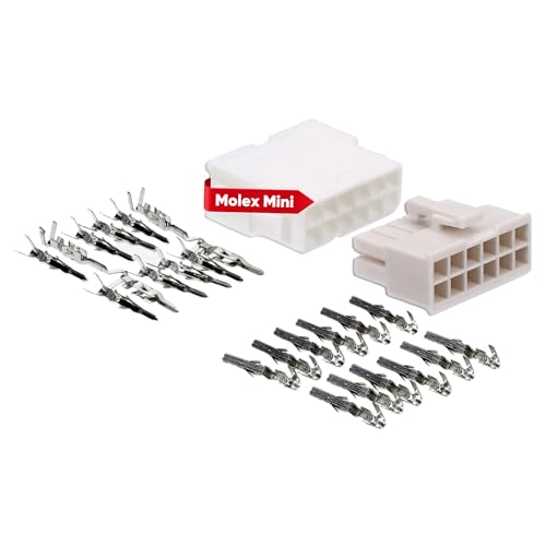 Kalitec Kali-2412 Mini-Fit Jr. Set 12 Poli In Nylon I Connettore Per Cavo Auto I Tensione 600 V I Corrente Nominale 13 A I Awg 24-18 I Mini Spina Per