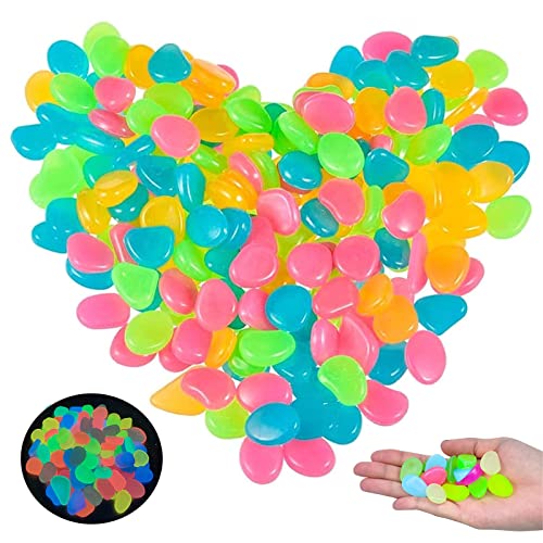 300 Pezzi Pietre Fluorescent, Luminoso Pietre, Pietre Decorative, Pietre Nottilucenti, Colorate Ciottoli, Sassi Luminosi Da Giardino, Per Terrario, Se