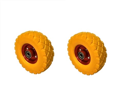 Tempo Di Saldi Coppia Di Ruote Gialle Antiforatura In Gomma Resistenti Per Carriole In Giardino