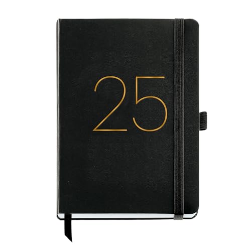 Miquelrius - Agenda 2025, Agenda Annuale 155X213 Mm, Agenda Giorno Pagina, Copertina Flessibile Similpelle Cucita, Chiusura Gomma, Tasca Interna, Cart