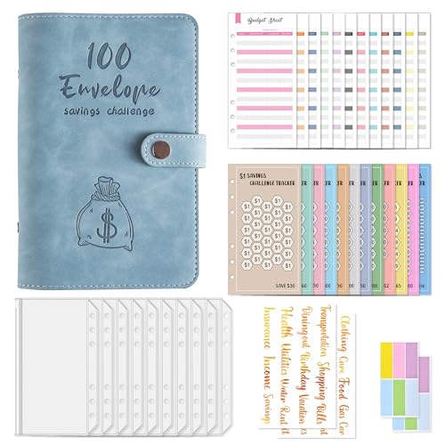 Risparmia Il Denaro Challenge Buste A6, Challenge Del Risparmio A6 Ricaricabile Raccoglitore Di Bilancio Libro Del Denaro,Budget Binder Risparmio Pian