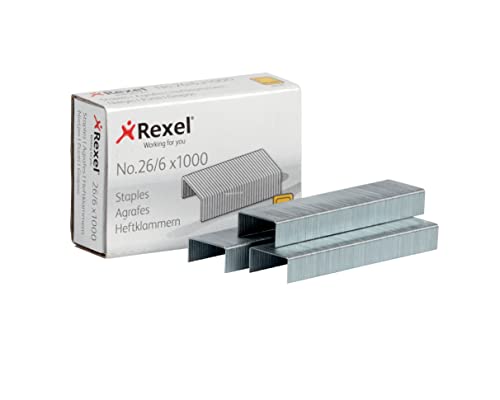 Rexel Punti Metallici 26/6 Mm, Confezione Da 1000 Pezzi, 6131