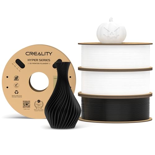 Creality Hyper Pla Filament Bianco+Nero 4Kg, Filamento Per Stampanti 3D Per La Stampa Ad Alta Velocità, Durevole E Liscio, Prestazioni Di Overhang Acc