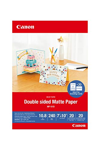 Canon Mp-101D Carta Fotografica Opaca Stampabile Fronte/Retro 7" X 10" (20 Fogli)