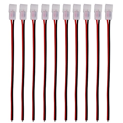 Amefil 10Pcs10Mm 2Pin Led Striscia Connettore Con Filo Stabile Connettore Rapido Per 2835 3528 5050 Luci Led Striscia A Connettore Di Alimentazione (2