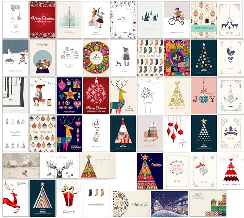 The Lazy Panda Card Company 50 Dei Nostri Biglietti Di Natale Più Popolari Con 50 Diversi Disegni Con Buste In Carta Kraft Riciclata (In Inglese)