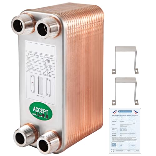 Vevor Scambiatore Di Calore 40 Piastre Scambiatore Di Calore Per Riscaldamento Eatb12 Scambiatore Di Calore Piastre In Acciaio
